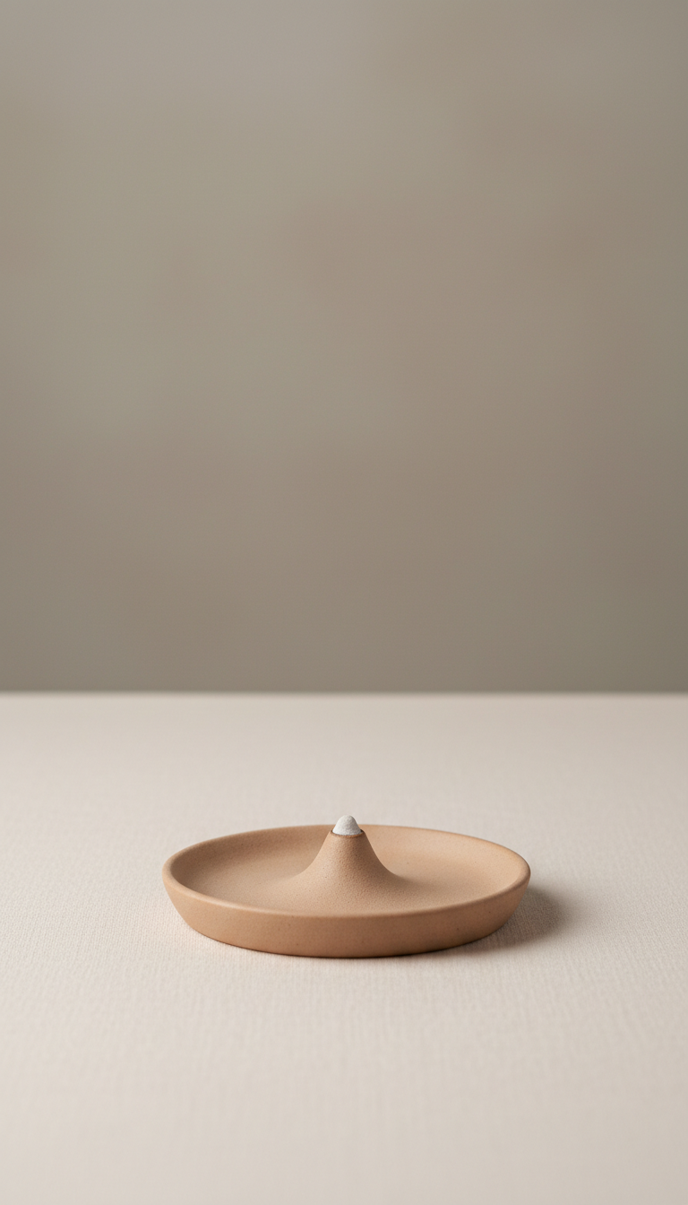 Ceramic incense holder, Default to a three-quarter angle on key products (journals open with pen resting on page; aromatic...