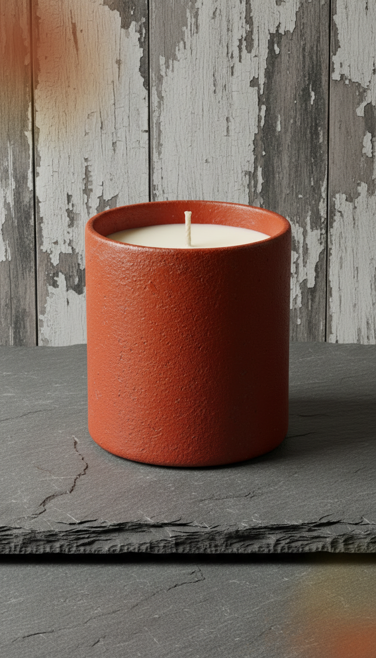 Rust Red Campfire Candle in a new setting