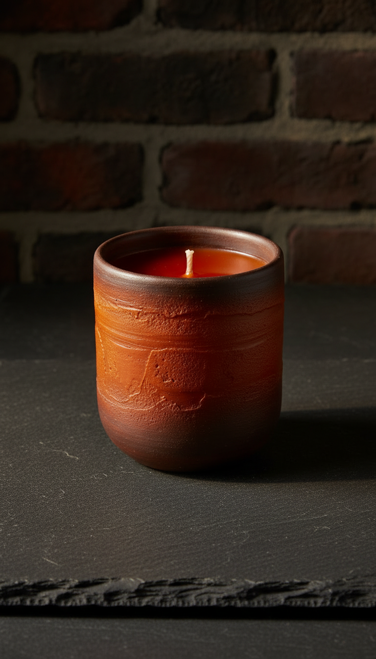 Deep Orange Soy Candle in a new setting